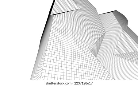 Modern architecture vector 3d illustration