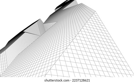 Modern architecture vector 3d illustration