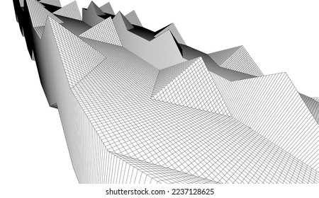 Modern architecture vector 3d illustration
