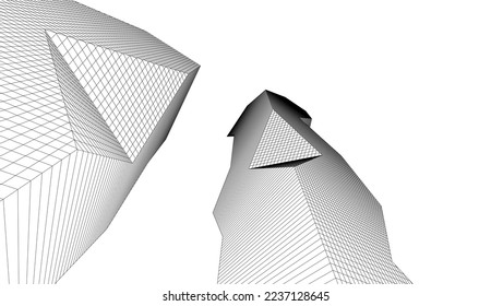 Modern architecture vector 3d illustration