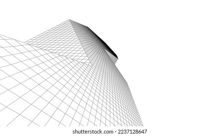 Ilustración vectorial 3d de arquitectura moderna