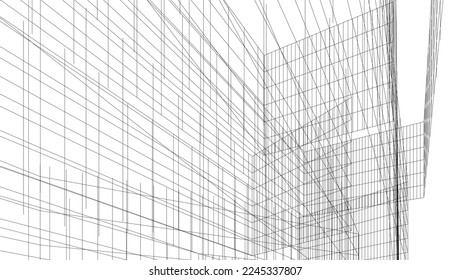 Modern architecture vector 3d illustration