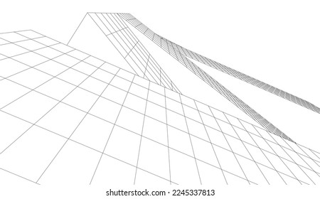 Modern architecture vector 3d illustration