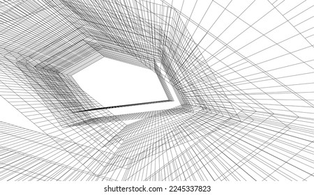 Modern architecture vector 3d illustration