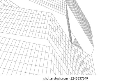 Modern architecture vector 3d illustration
