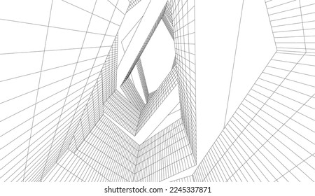 Modern architecture vector 3d illustration