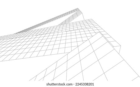 Modern architecture vector 3d illustration