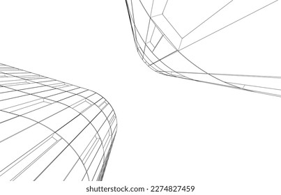 Modern architecture vector 3d illustration