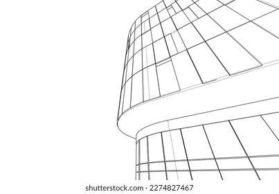Modern architecture vector 3d illustration