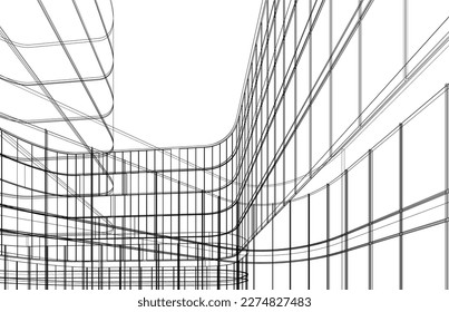 Modern architecture vector 3d illustration