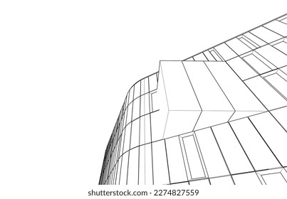 Modern architecture vector 3d illustration