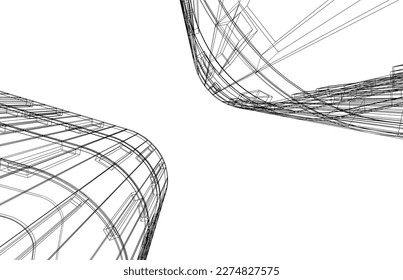 Modern architecture vector 3d illustration