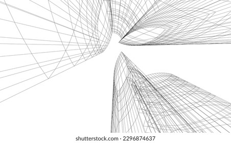 Modern architecture vector 3d illustration