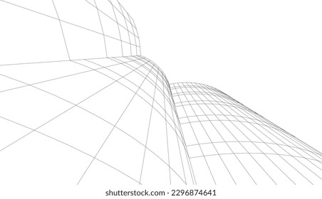 Moderne Architektur, Vektorgrafik 3D