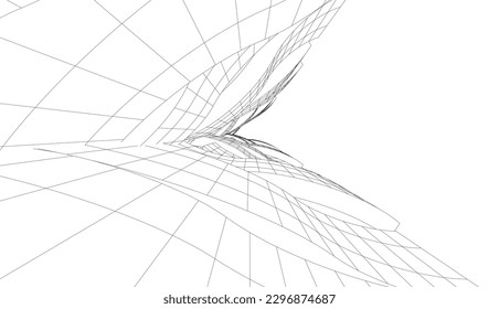 Ilustración vectorial 3d de arquitectura moderna