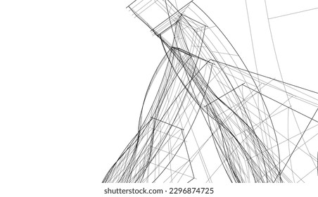 Modern architecture vector 3d illustration