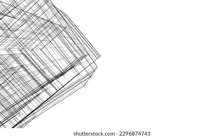 Modern architecture vector 3d illustration