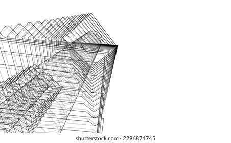 Moderne Architektur, Vektorgrafik 3D
