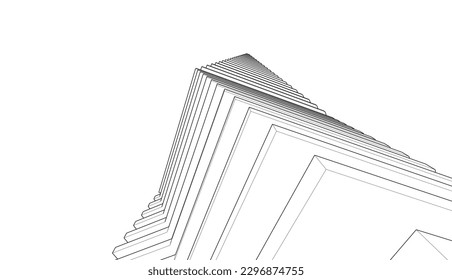 Modern architecture vector 3d illustration