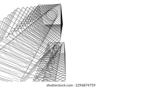 Modern architecture vector 3d illustration