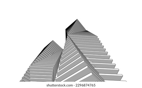 Moderne Architektur, Vektorgrafik 3D