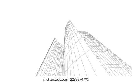 Moderne Architektur, Vektorgrafik 3D