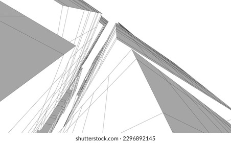 Modern architecture vector 3d illustration