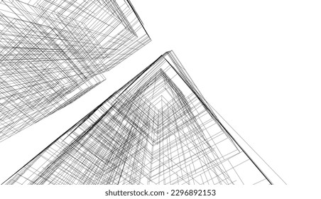 Moderne Architektur, Vektorgrafik 3D