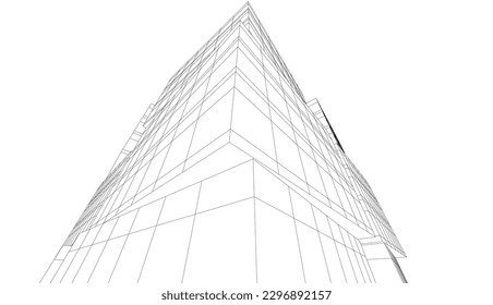 Modern architecture vector 3d illustration