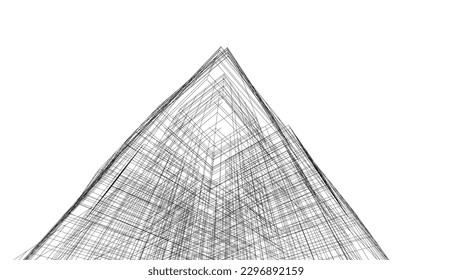 Modern architecture vector 3d illustration