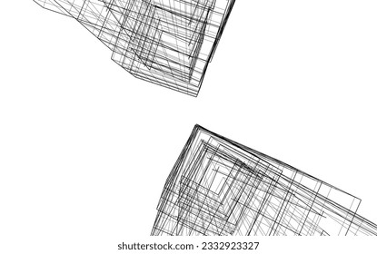 Modern architecture vector 3d illustration