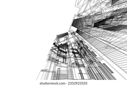 Modern architecture vector 3d illustration