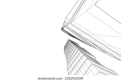 Modern architecture vector 3d illustration