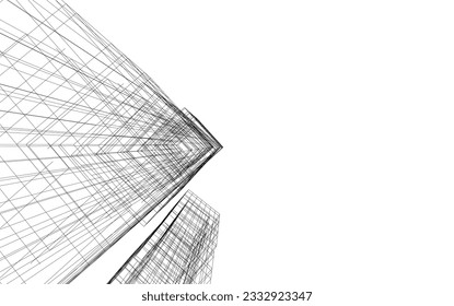 Modern architecture vector 3d illustration