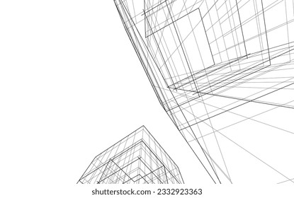 Modern architecture vector 3d illustration
