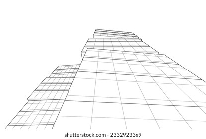 Modern architecture vector 3d illustration