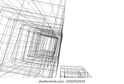 Modern architecture vector 3d illustration
