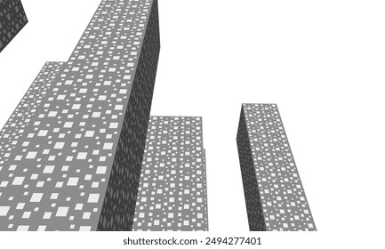 Modern architecture vector 3d illustration  
