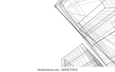 Ilustración 3d de Vector de arquitectura moderna  