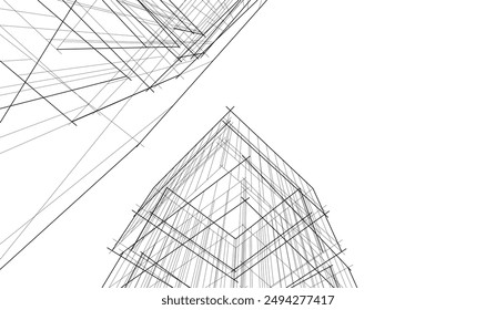 Ilustración 3d de Vector de arquitectura moderna  