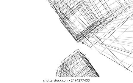 Modern architecture vector 3d illustration  
