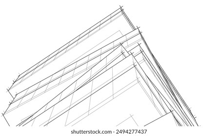 Modern architecture vector 3d illustration  