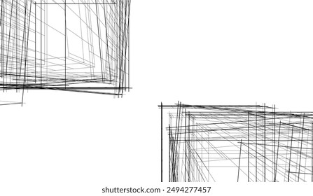 Ilustración 3d de Vector de arquitectura moderna  