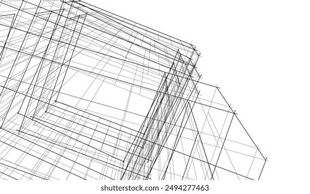 Modern architecture vector 3d illustration  