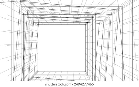 Modern architecture vector 3d illustration  