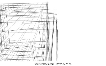 Modern architecture vector 3d illustration  