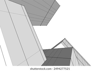 Modern architecture vector 3d illustration  
