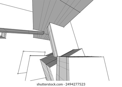 Ilustración 3d de Vector de arquitectura moderna  