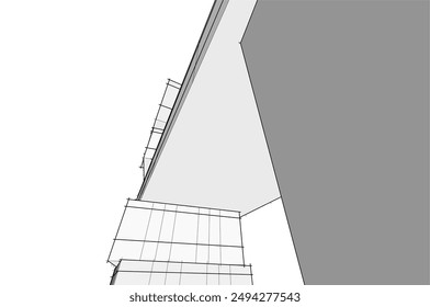 Modern architecture vector 3d illustration  