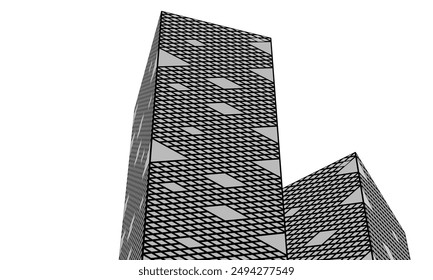 Modern architecture vector 3d illustration  